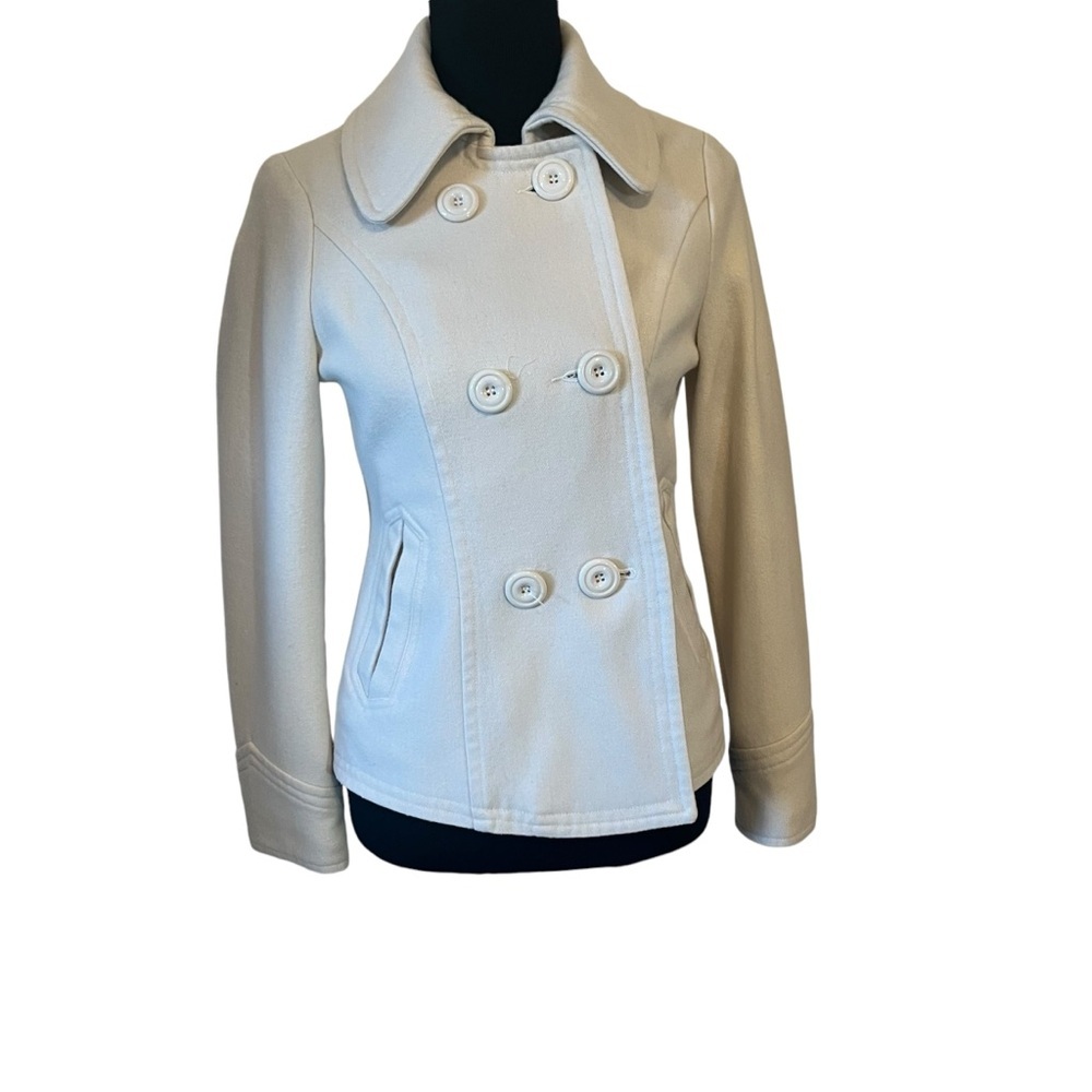 SASHIMI SIZE SMALL CREAM COLORED PEACOAT - Picture 2 of 7